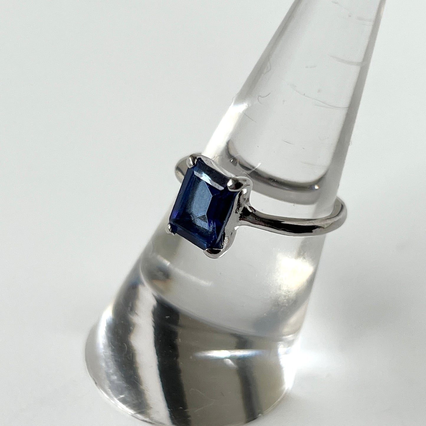 [ blue mystic topaz ] rectangle faceted cut silver