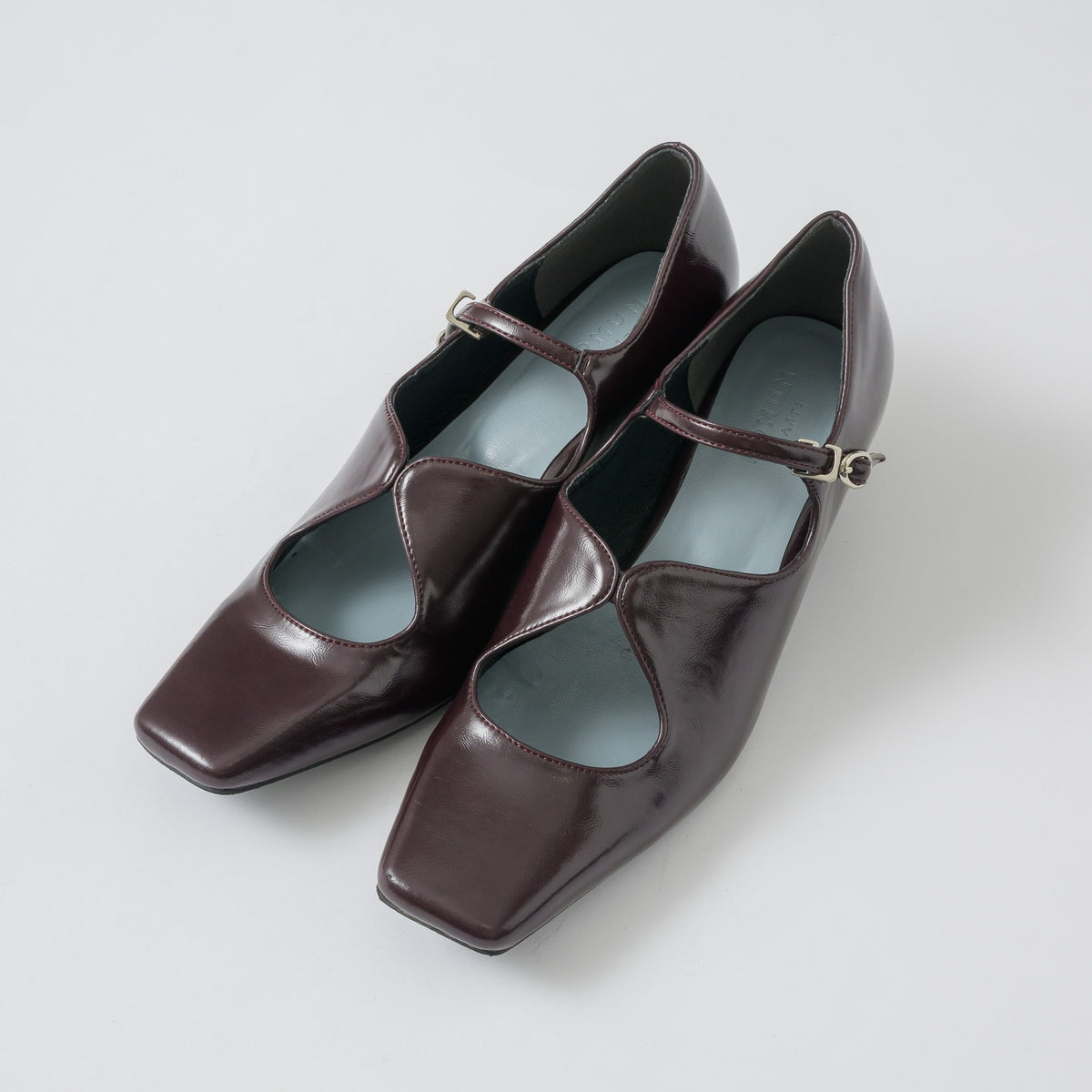 【Brown】square toe maryjane pumps【サンプル品(返品不可)】