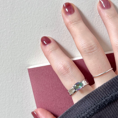 [ mystic quartz ] um silver ring [ free size ]