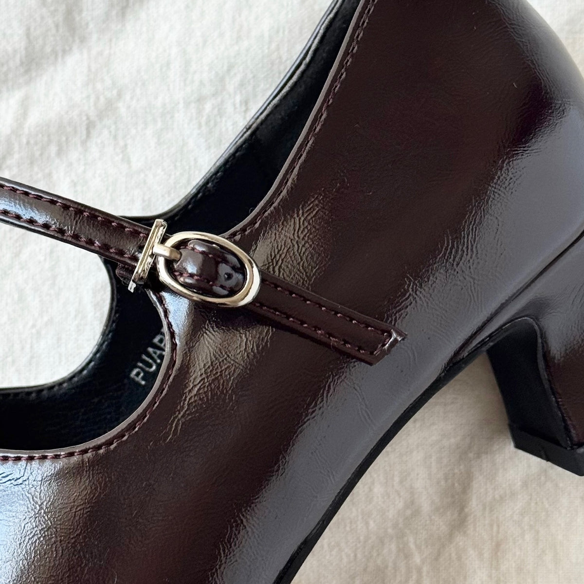 【Brown】square toe maryjane pumps【サンプル品(返品不可)】