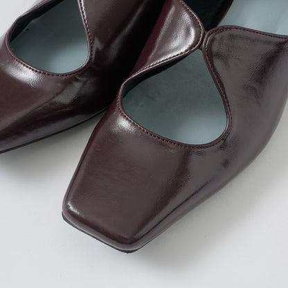 【Brown】square toe maryjane pumps【サンプル品(返品不可)】