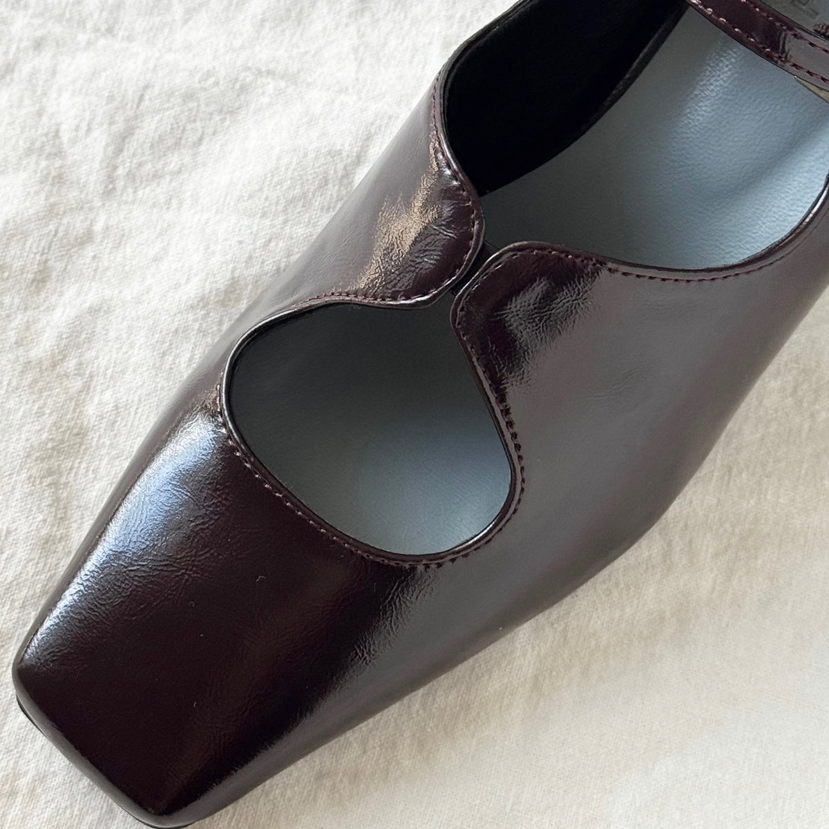 【Brown】square toe maryjane pumps【サンプル品(返品不可)】