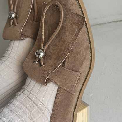 【Beige】suede flap loafer【サンプル品(返品不可)】