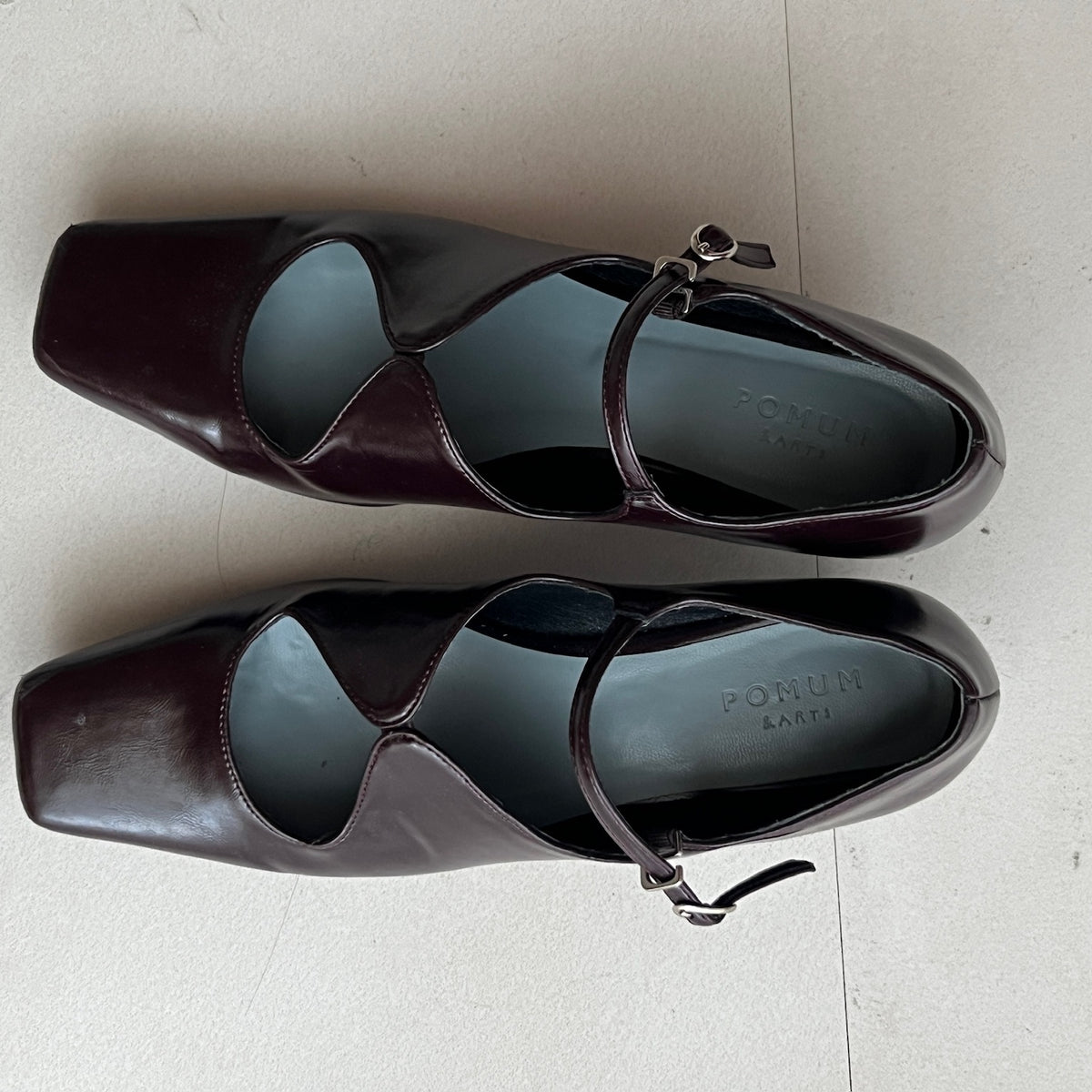 【Brown】square toe maryjane pumps【サンプル品(返品不可)】