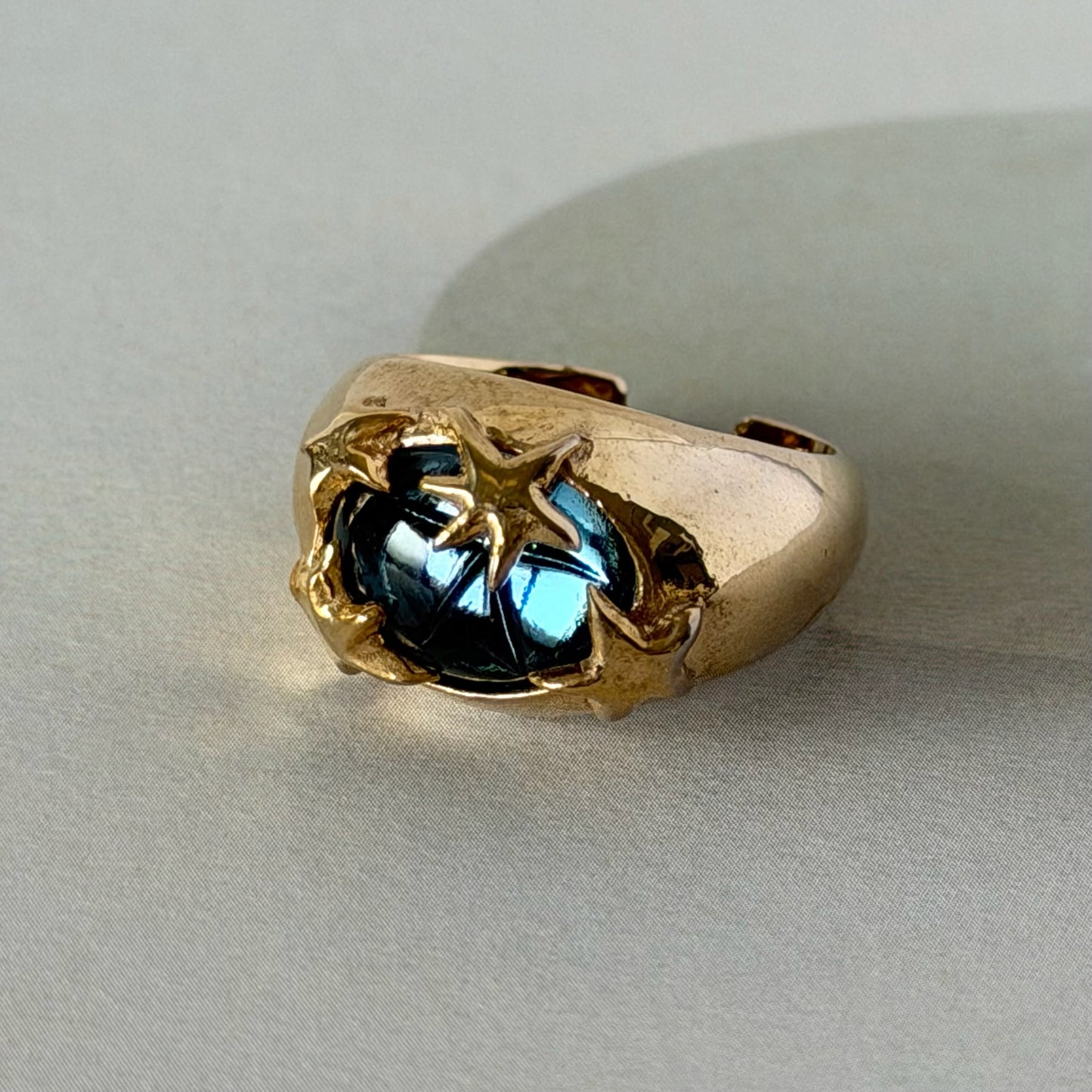 [ star dark blue ] twinkle ring gold