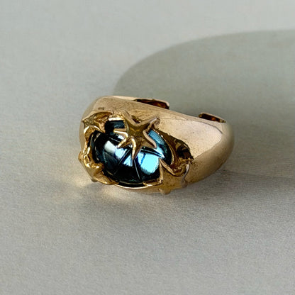 [ star dark blue ] twinkle ring gold