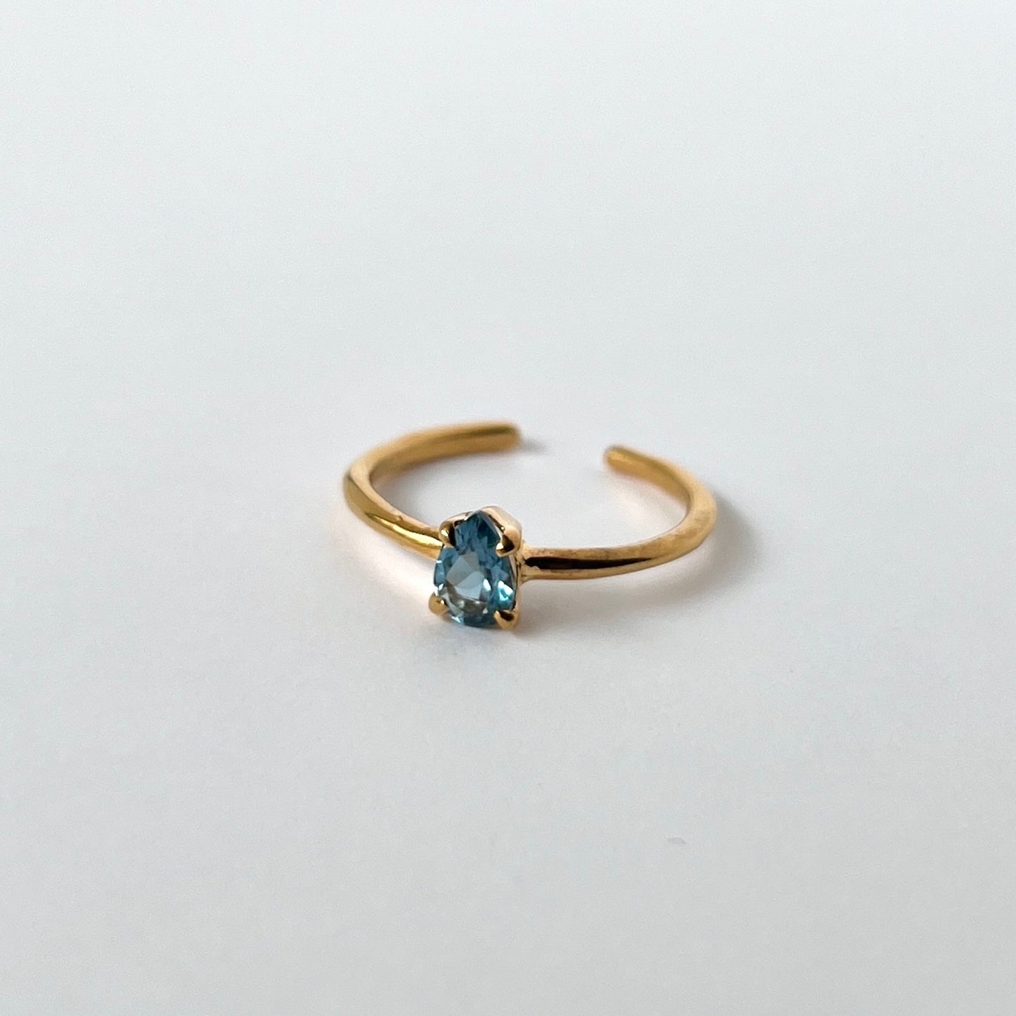 [ london blue topaz ] dorp faceted cut ring  gold [ free size ]