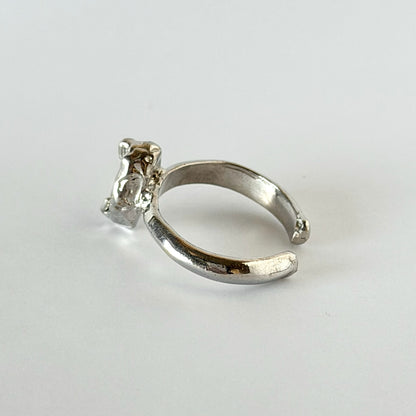 [ white topaz ] marquis stone silver