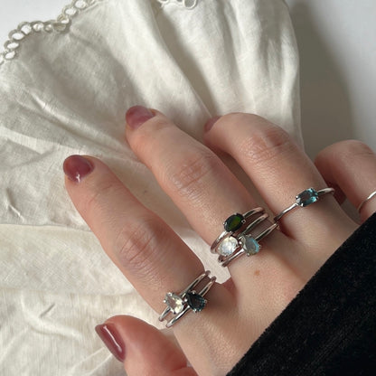 [ london blue topaz ] dorp faceted cut ring  silver [ free size ]