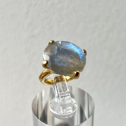 [ labradorite ] GEM ear cuff gold