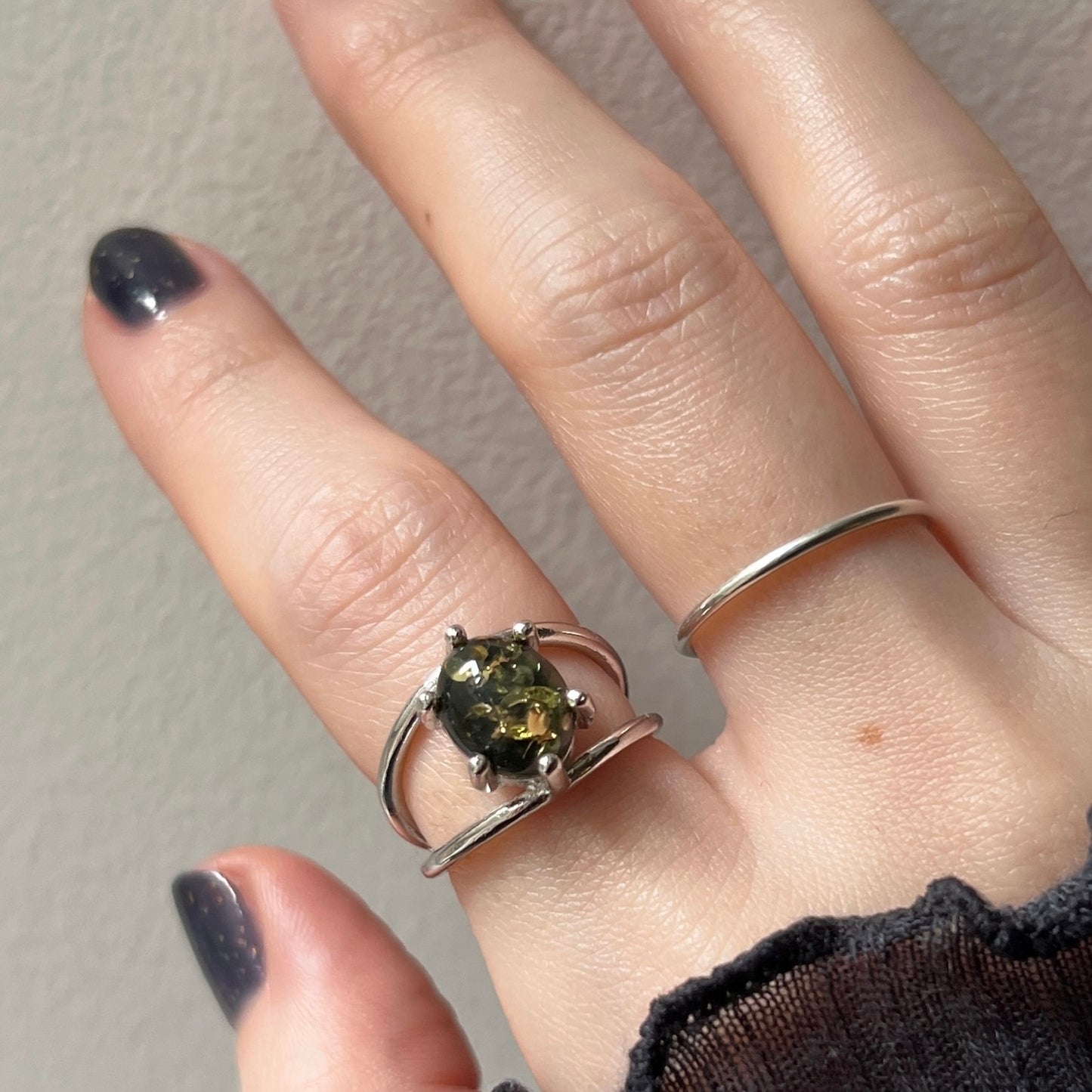 [ black amber ] double silver