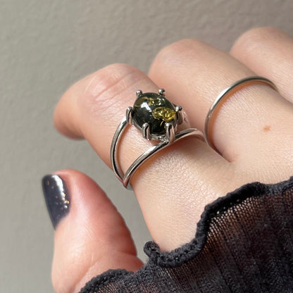 [ black amber ] double silver