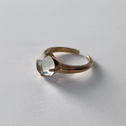 [ green amethyst (multi-faceted) ] croissant gold