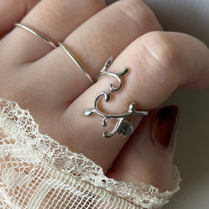 [ silver ] ivy ring [ free size ]