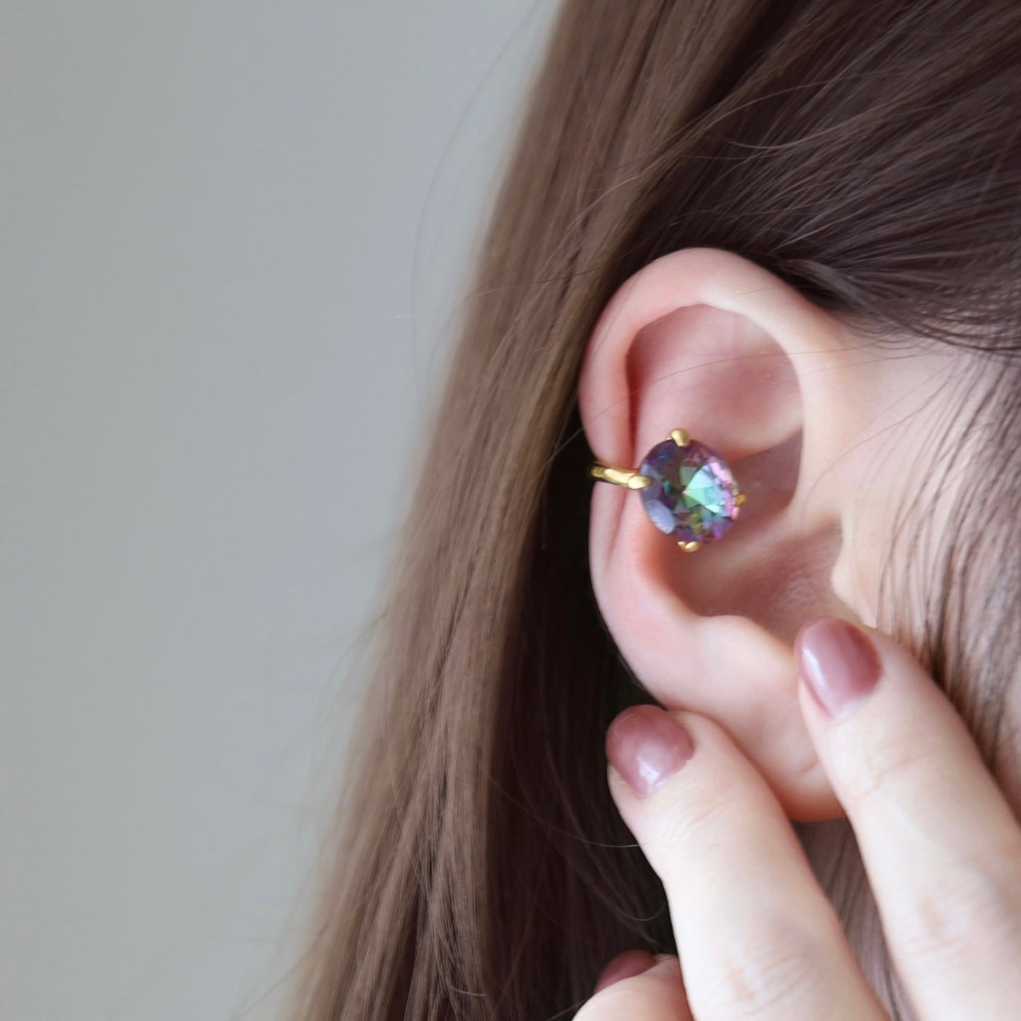 [ mystic quartz ] GEM ear cuff gold