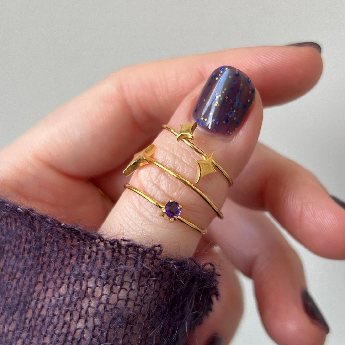 [ amethyst ] procyon gold [ free size ]