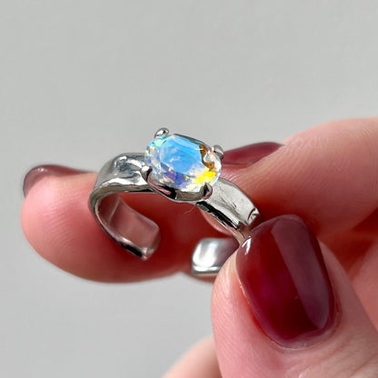 [ angel aura quartz ] um silver ring