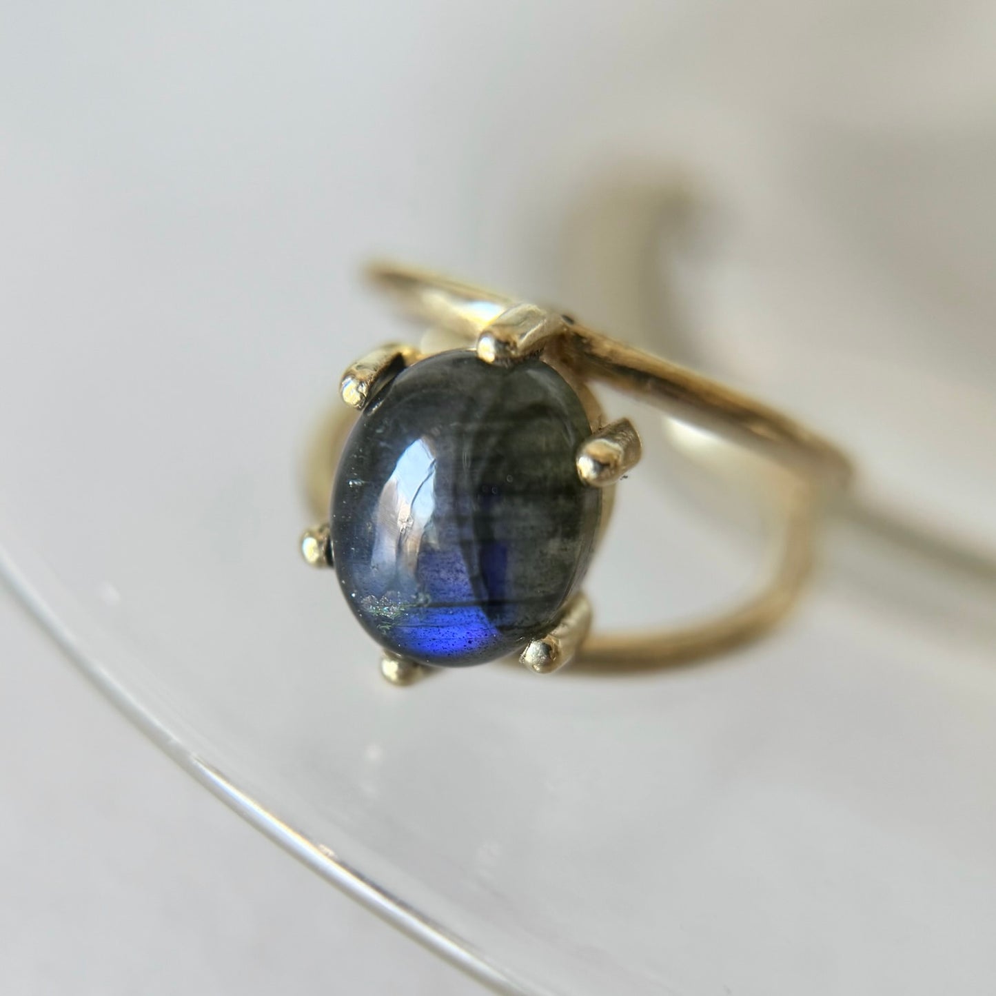 [ black labradorite ] double gold [ free size ]