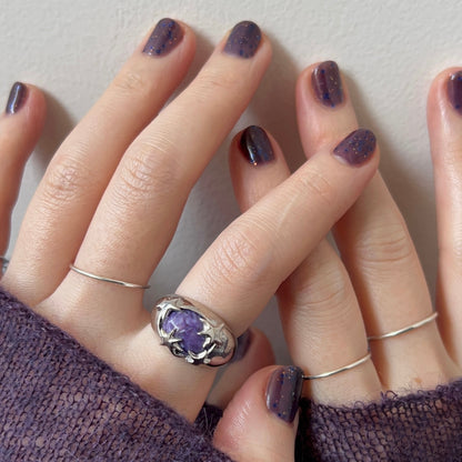 [ charoite ] twinkle ring silver