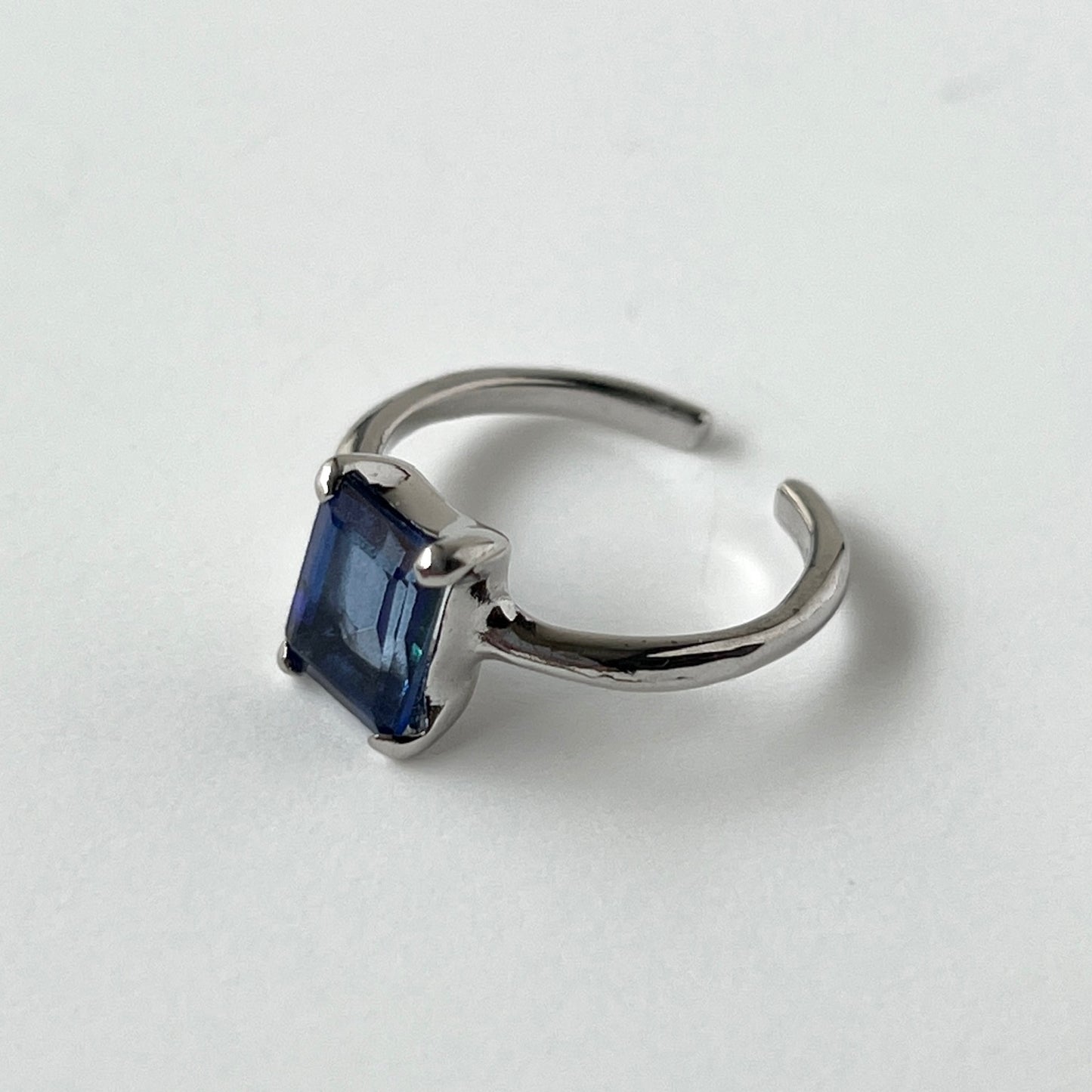 [ blue mystic topaz ] rectangle faceted cut silver