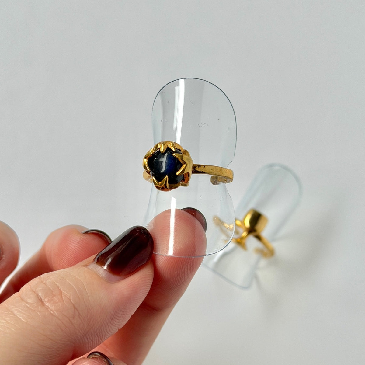 【2 rings set】[ labradorite ] luce ring gold & [ wine ] ring gold