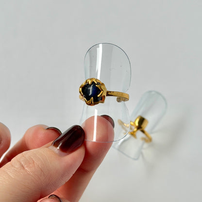 【2 rings set】[ labradorite ] luce ring gold & [ wine ] ring gold