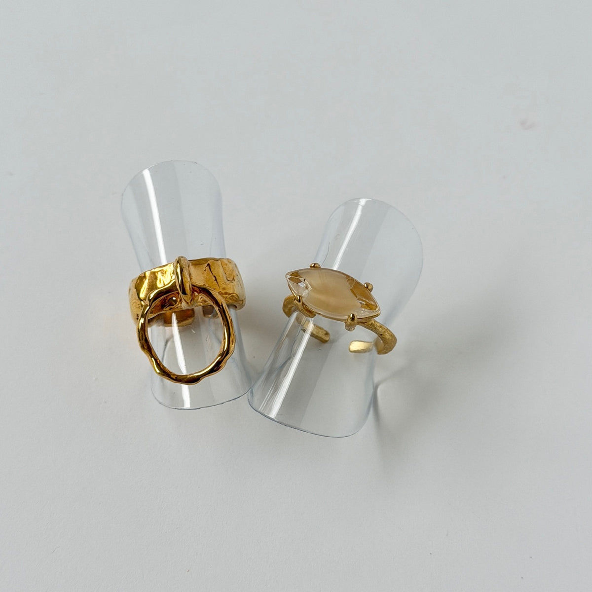 【2 rings set】[ circle ] ring gold & [ yellow ] gem MARQUISE gold