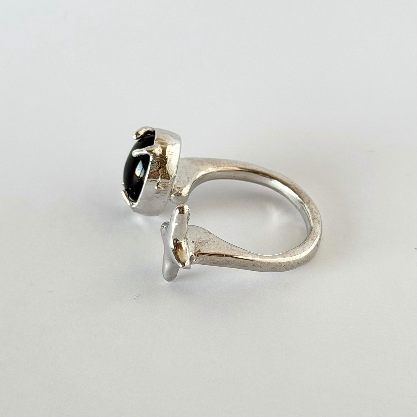 [ smoky quartz ] four pointed star silver