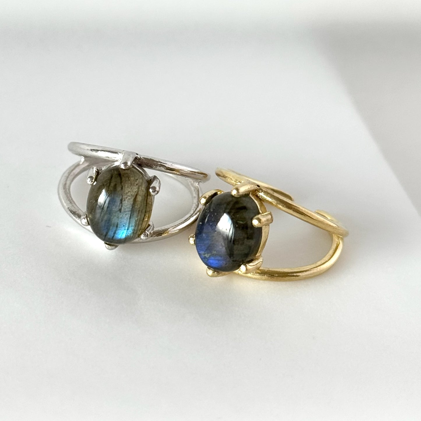[ black labradorite ] double gold [ free size ]