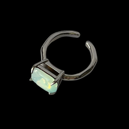 09. [ opal ] gem OCTAGON silver [ free size ]
