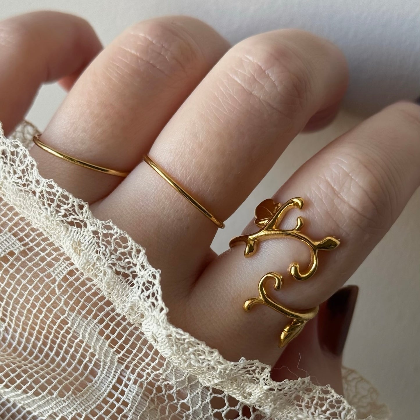 [ gold ] ivy ring [ free size ]