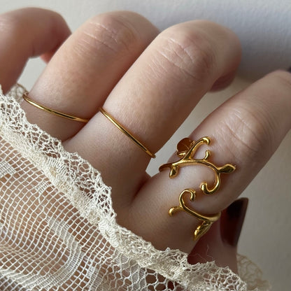 [ gold ] ivy ring [ free size ]