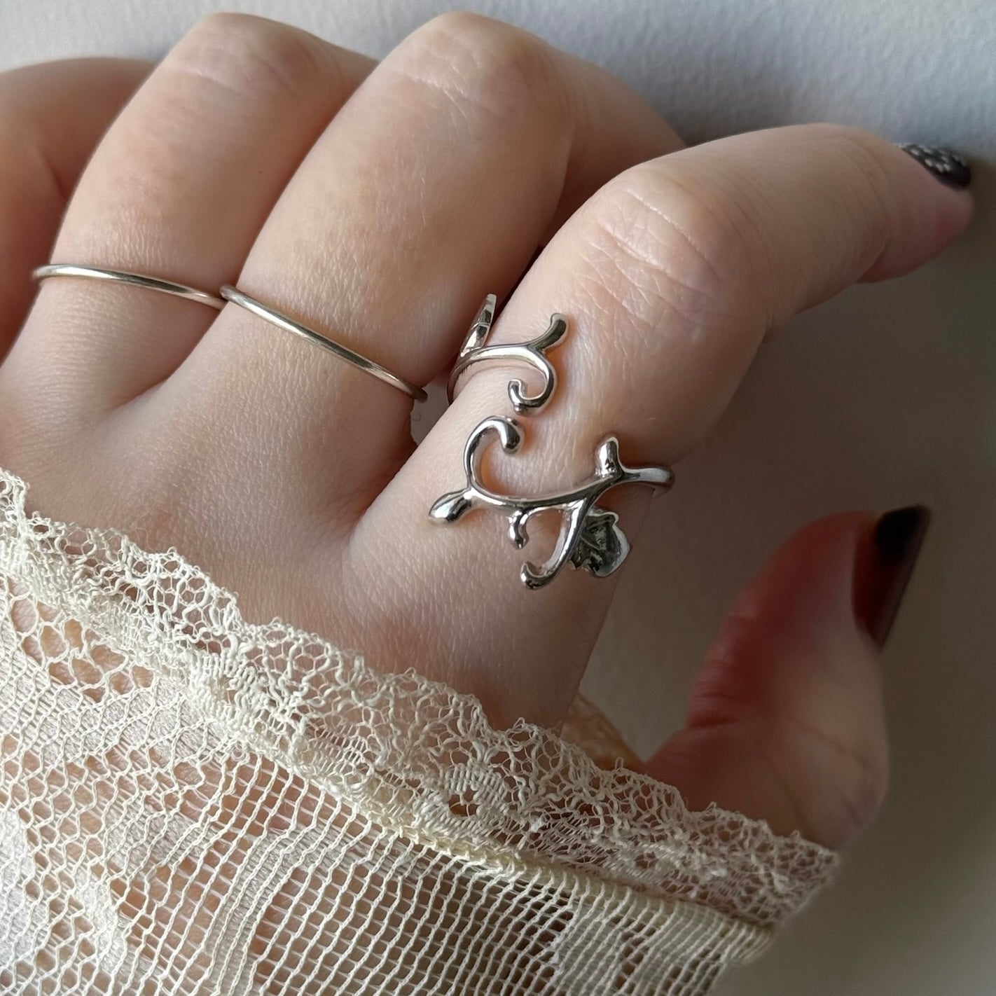 [ silver ] ivy ring [ free size ]