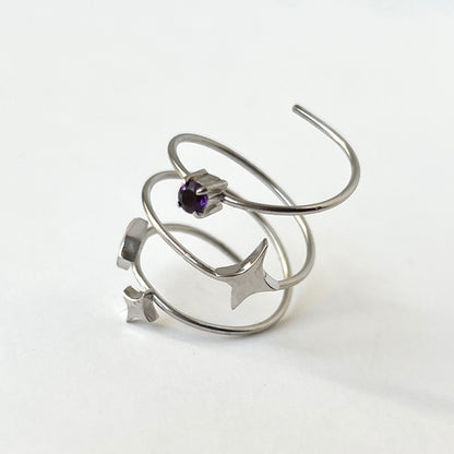 [ amethyst ] procyon silver [ free size ]