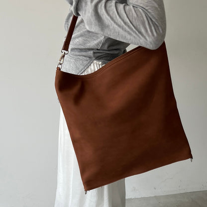 【BROWN】2way suede shoulder tote bag