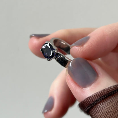 [ iolite ] um silver ring [ free size ]