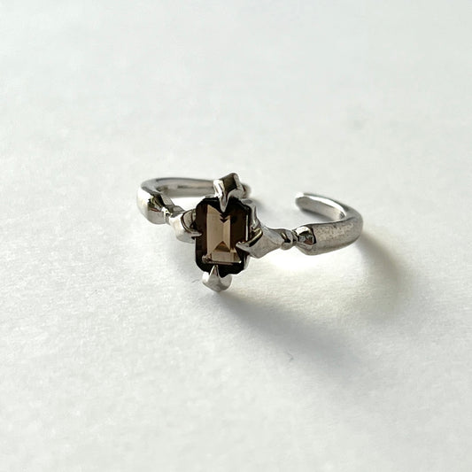 [ smoky quartz ] polaris silver [ free size ]