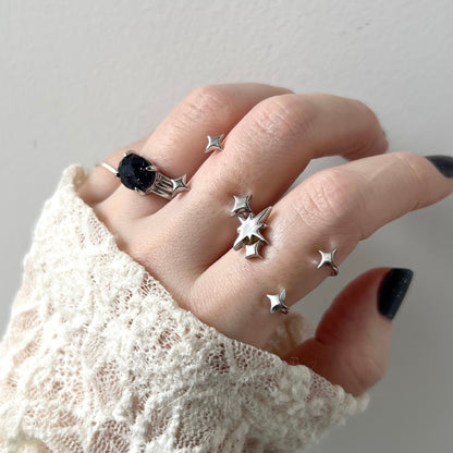 [ silver ] double ptolemaeus ring [ free size ]