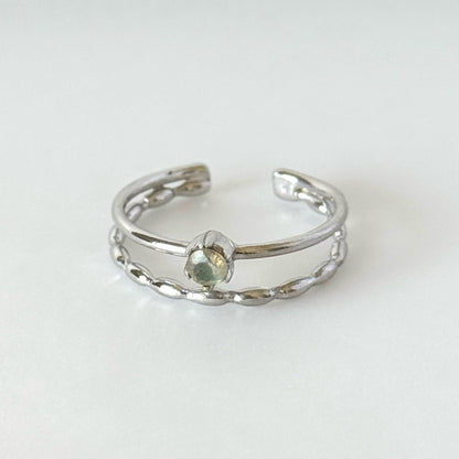 [ labradorite ] double chain silver [ free size ]