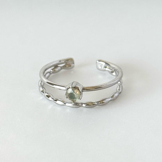 [ labradorite ] double chain silver [ free size ]