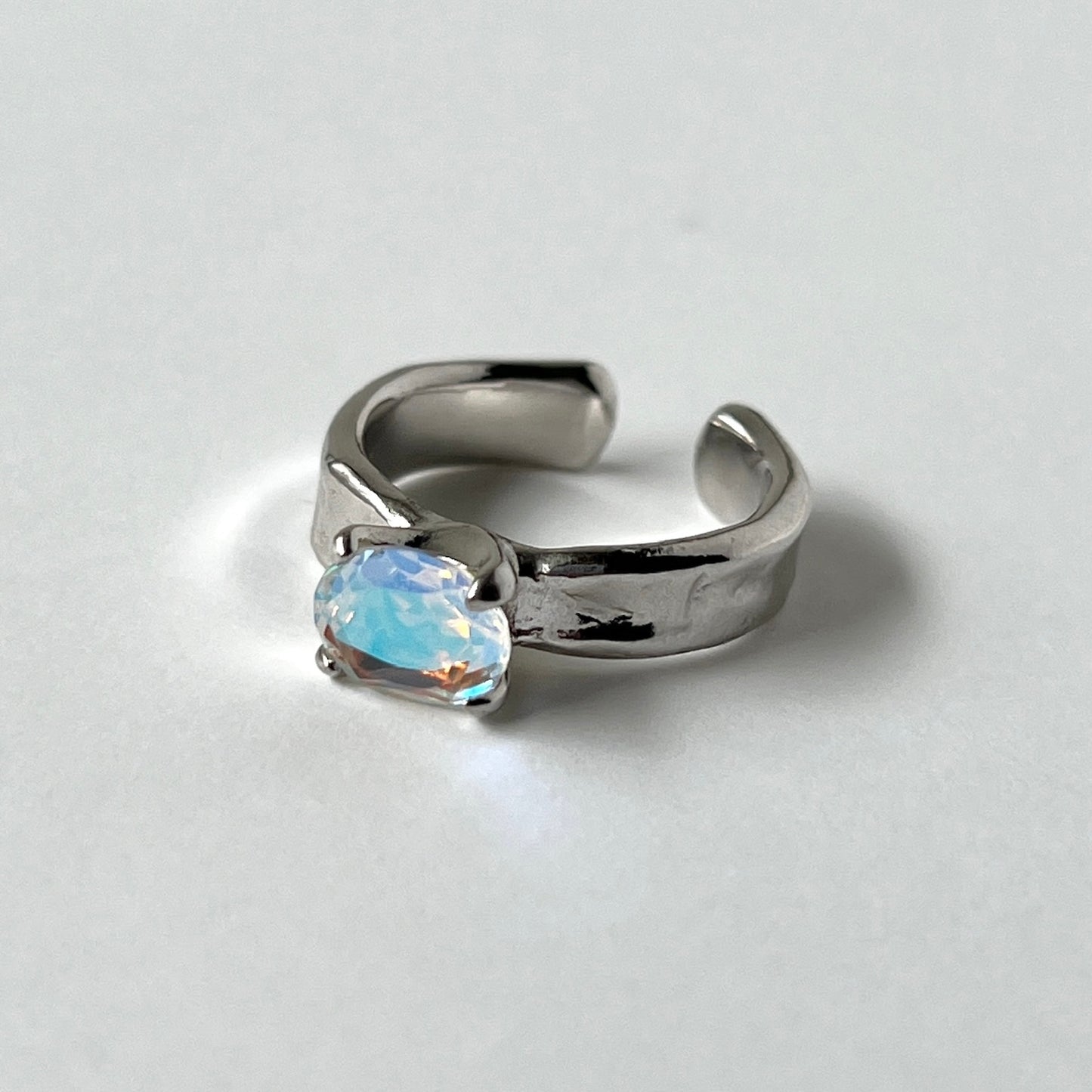 [ angel aura quartz ] um silver ring