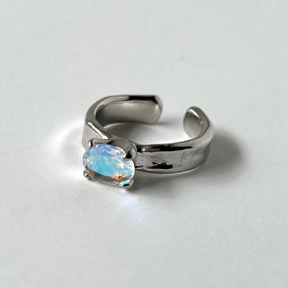 [ angel aura quartz ] um silver ring