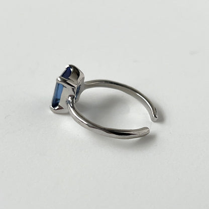 [ blue mystic topaz ] rectangle faceted cut silver