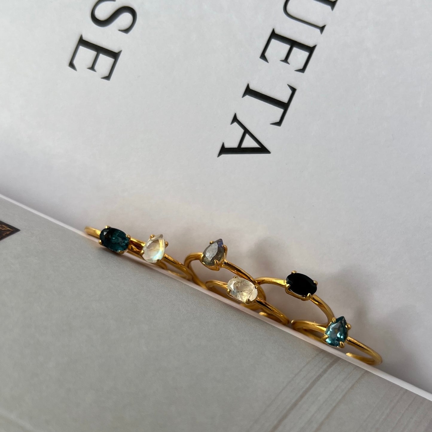 [ labradorite ] dorp faceted cut ring  gold [ free size ]