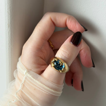 [ star dark blue ] twinkle ring gold