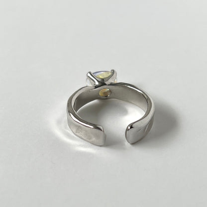 [ angel aura quartz ] um silver ring