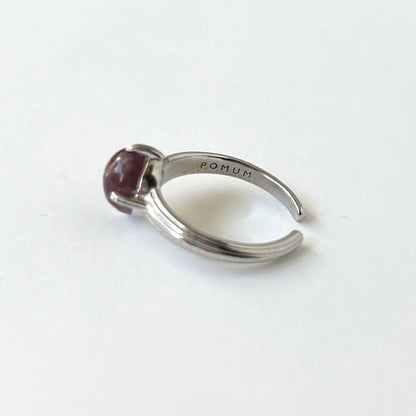 [ lepidolite ] croissant silver