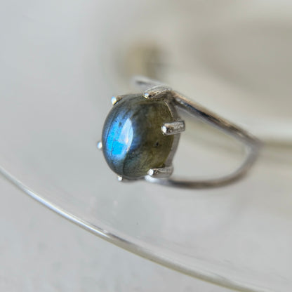 [ gray labradorite ] double silver [ free size ]