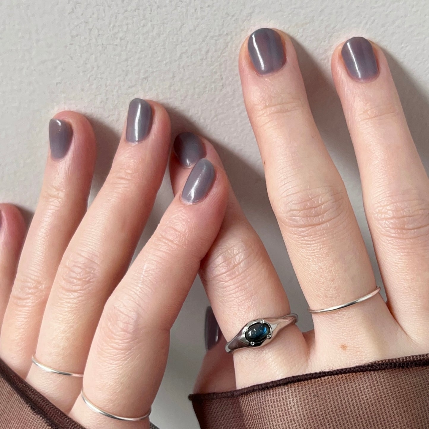 [ blue labradorite ] pebble silver [ free size ]