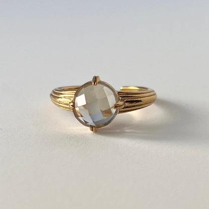 [ green amethyst (multi-faceted) ] croissant gold